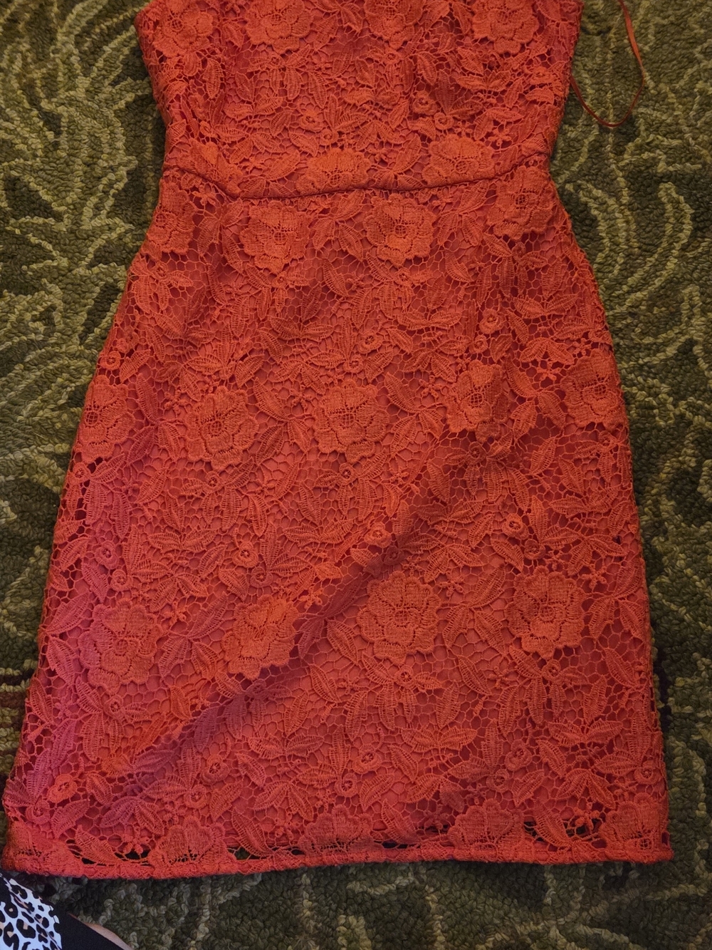 J. Crew Red Lace Strapless Mini Dress